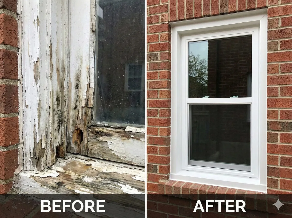Rotting window frame